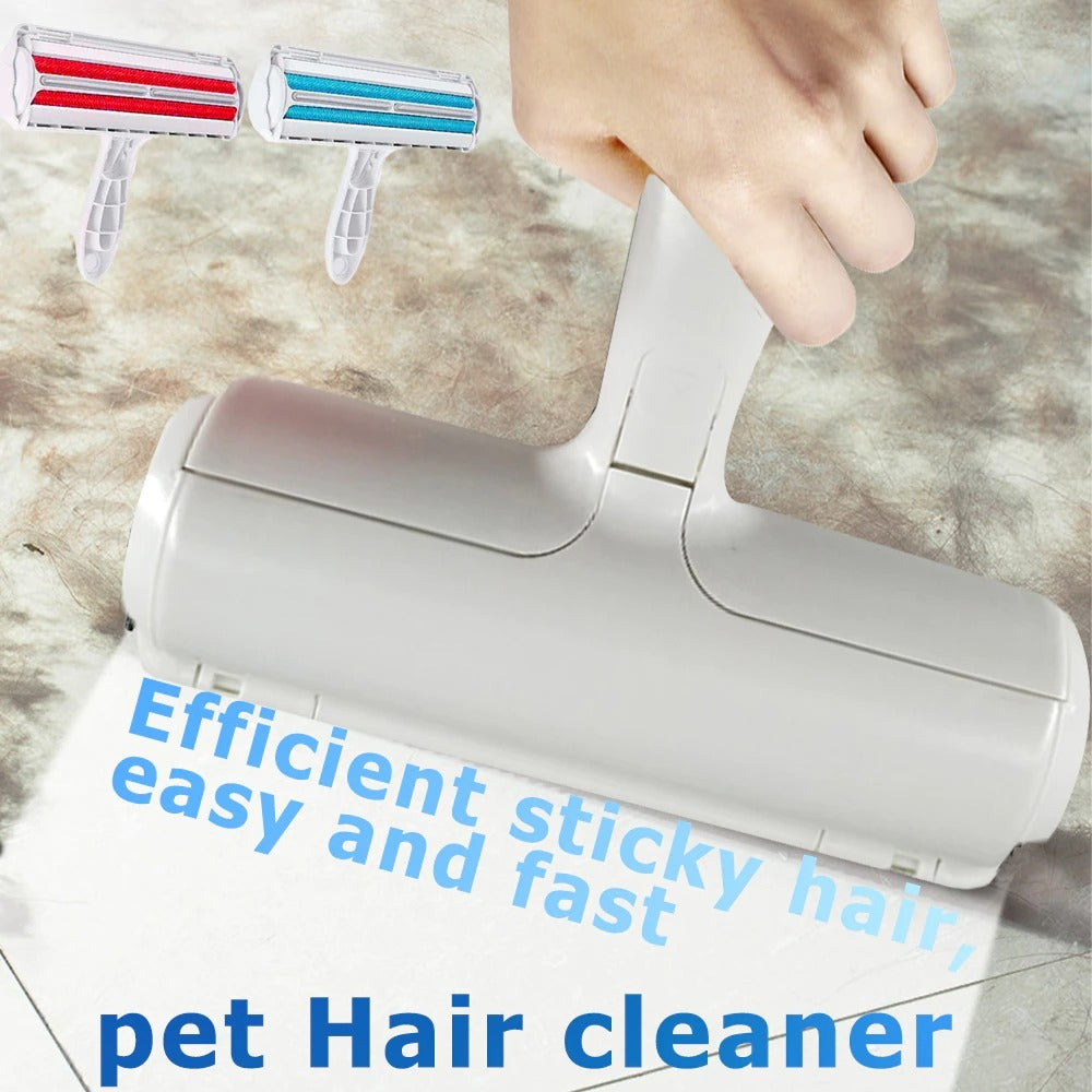 Pet Hair Roller Remover Lint Brush 2-Way Dog Cat Comb Tool Convenient Cleaning Dog Cat Fur Brush Base Home Furniture Sofa Clothe