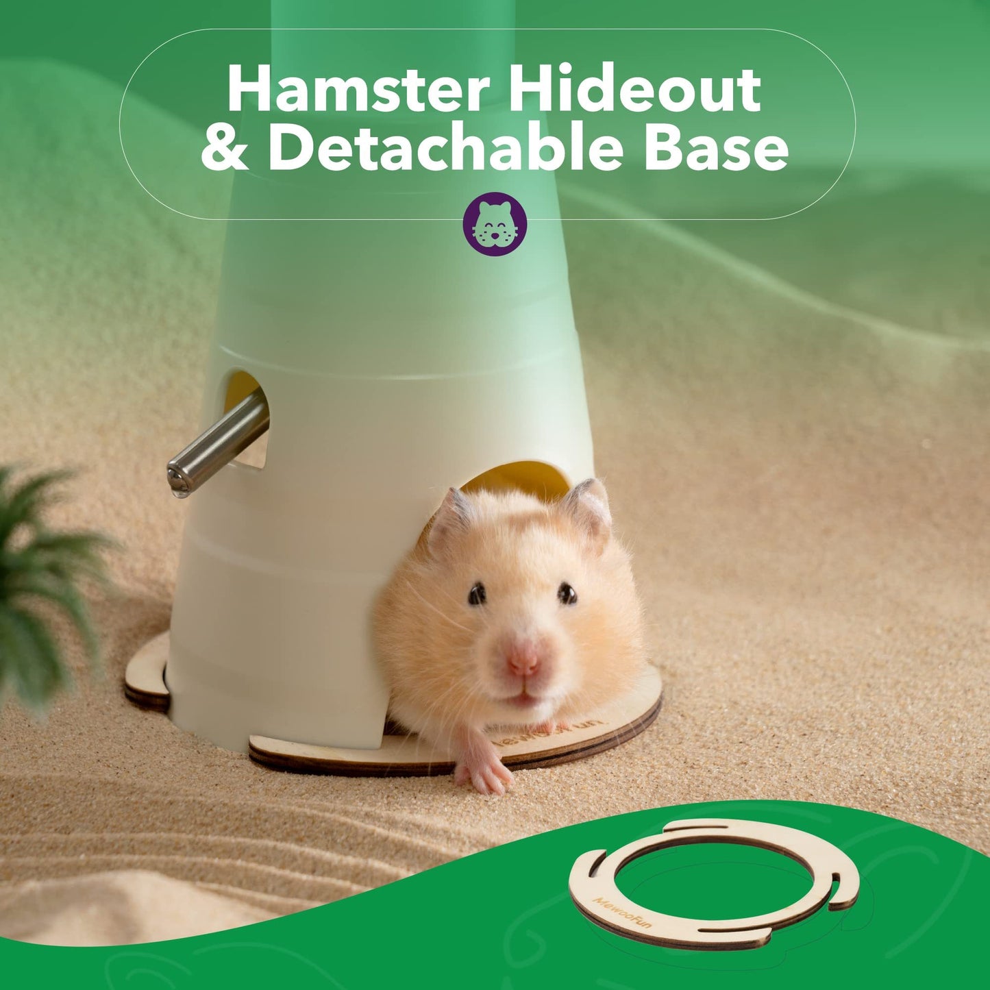 MEWOOFUN Hamster Water Bottle With Stand & Hideout Space 150ml Convenient And Comfortable Solution For Dwarf Hamsters Gerbil